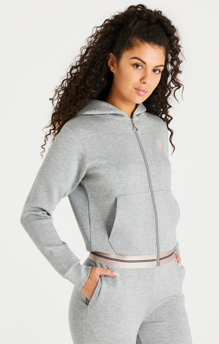 Grey Marl Zip Thru Hoodie