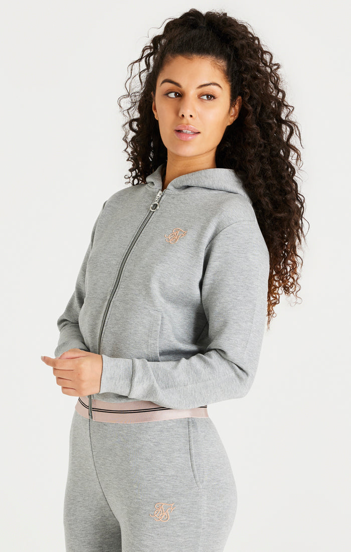 Grey Marl Zip Thru Hoodie (1)