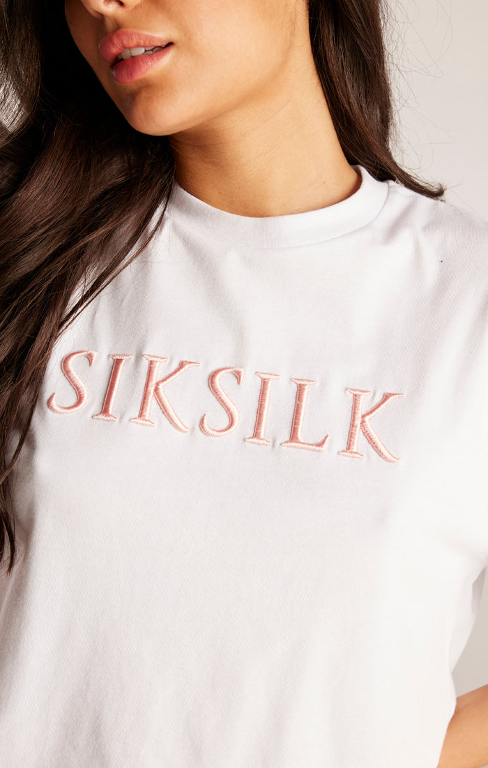 SikSilk Embroidered Logo Tee - White (2)