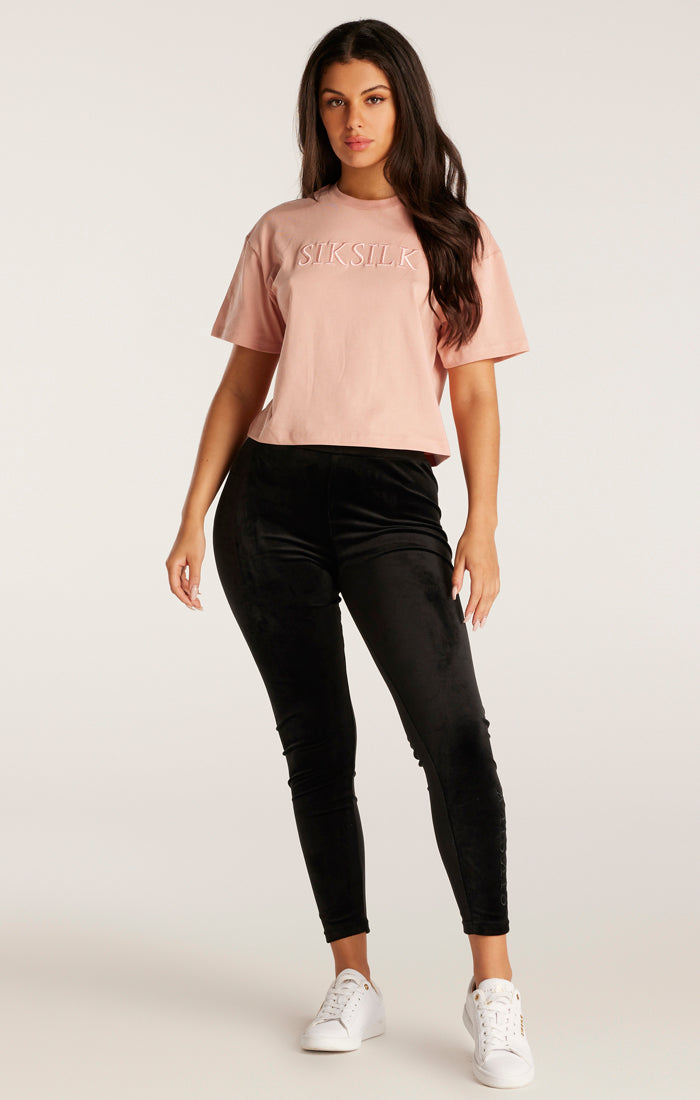 SikSilk Embroidered Logo Tee - Pink (3)