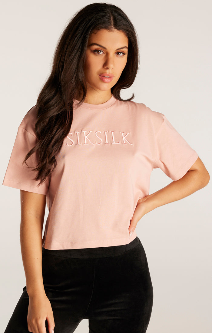 SikSilk Embroidered Logo Tee - Pink (6)