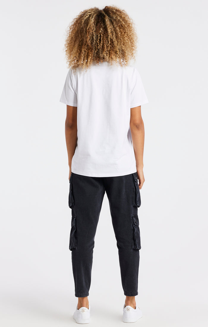 Load image into Gallery viewer, White Tartan Print Logo T-Shirt (5)