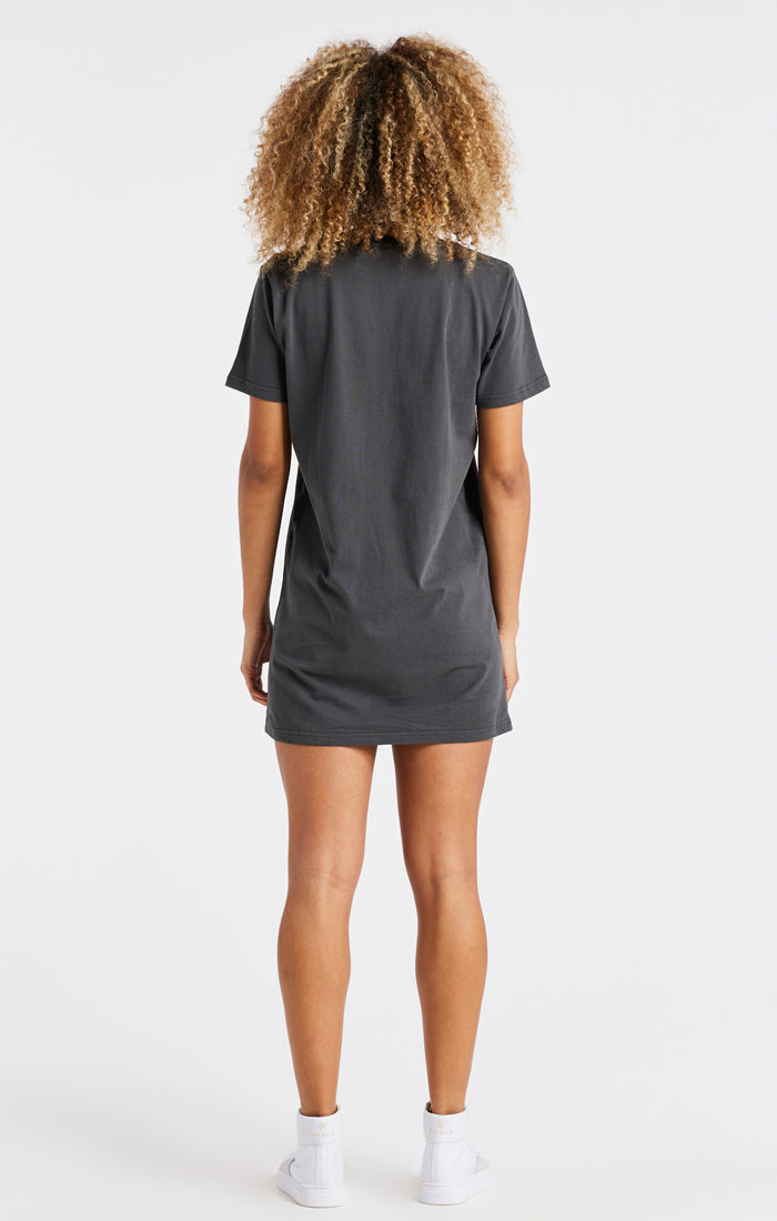 Load image into Gallery viewer, SikSilk Varsity T-Shirt Dress - Washed Grey (6)