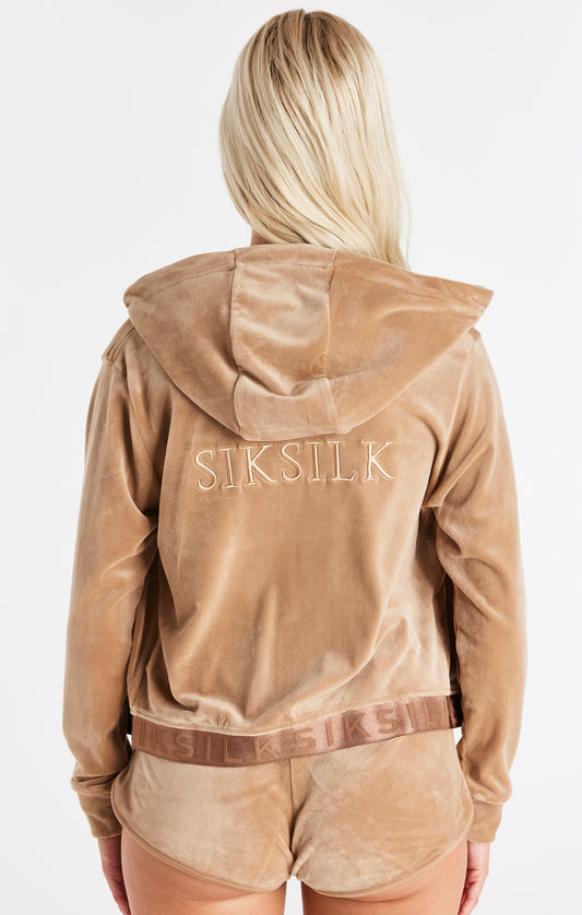 Gold Velour Zip Thru Jacket