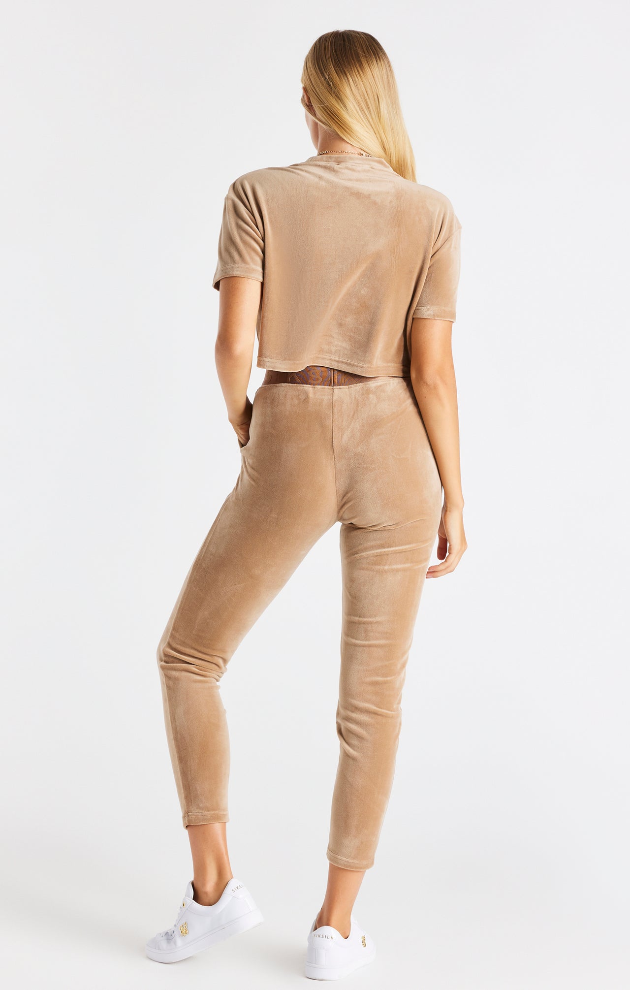 Gold Velour Cropped T-Shirt (4)