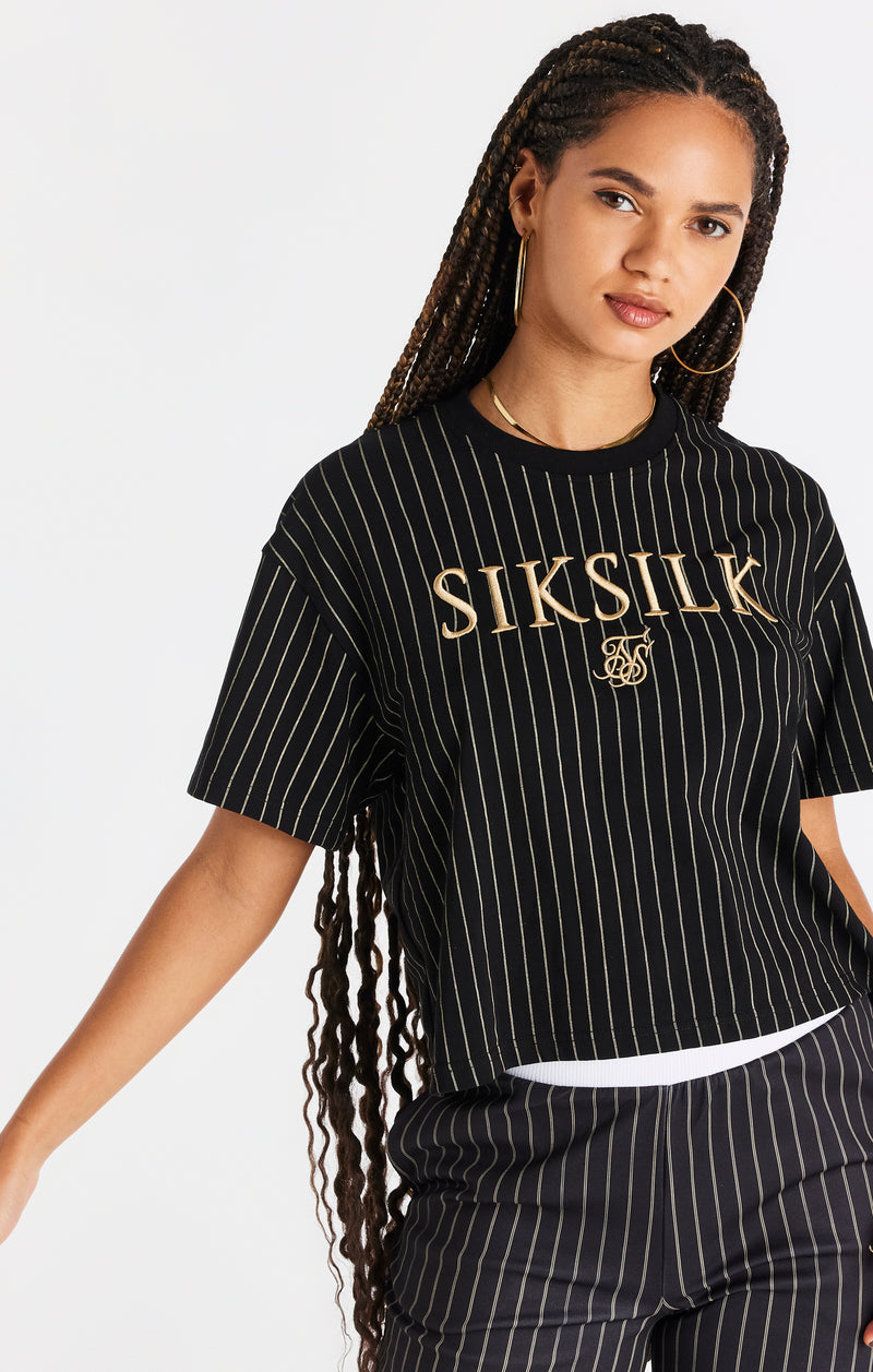 Black Pinstripe T-Shirt