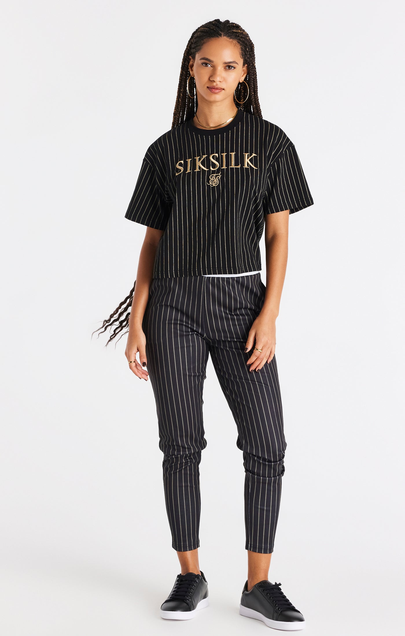 Load image into Gallery viewer, Black Pinstripe T-Shirt (2)