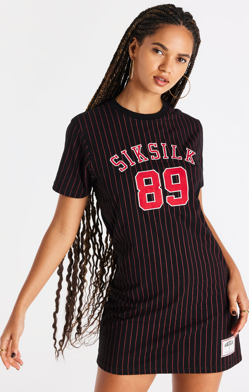 Black And Red Baseball T-Shirt Dress
