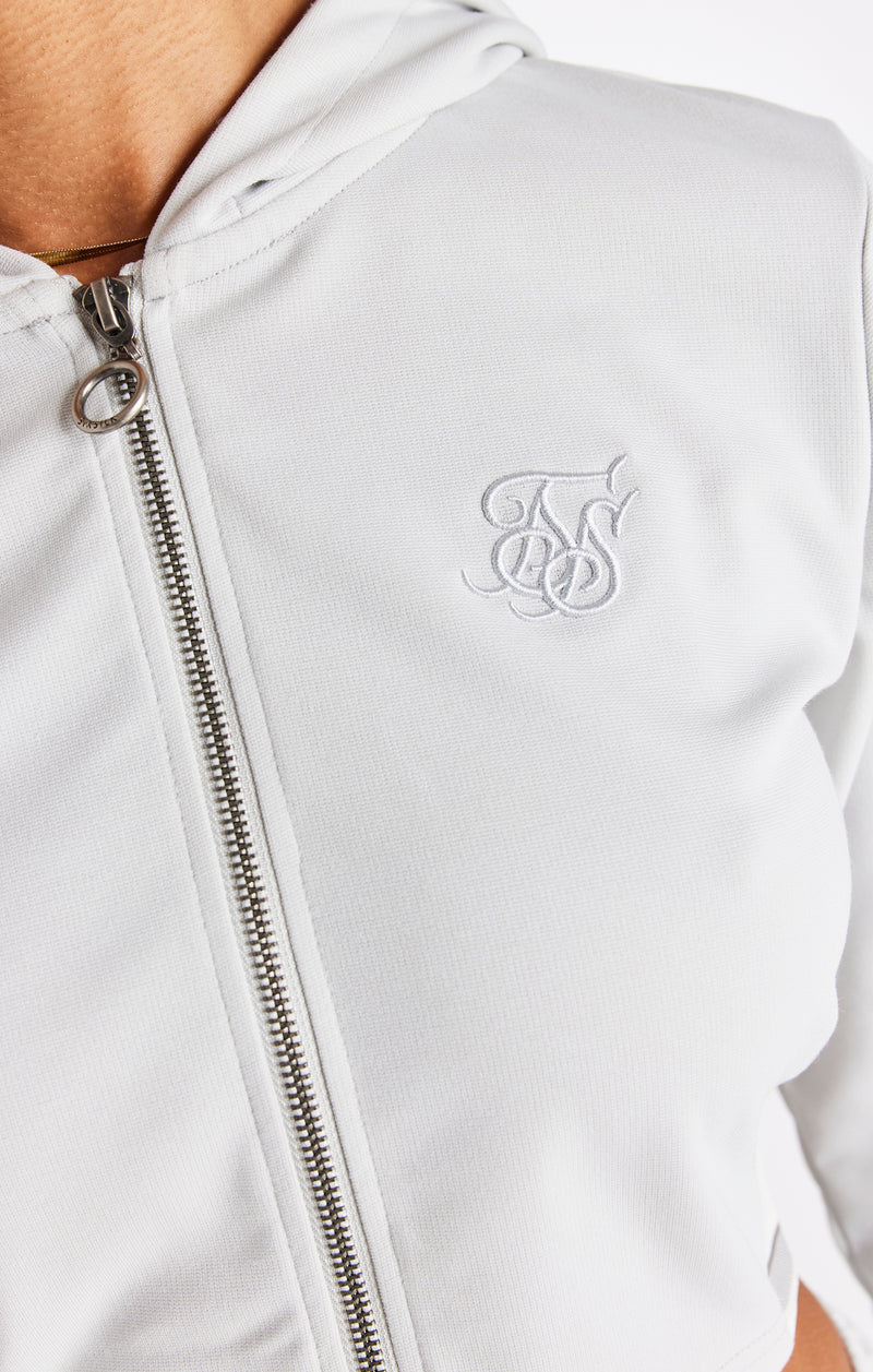 SikSilk Elevate Cropped Hoodie - Light Grey (1)