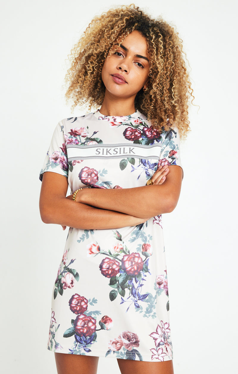 SikSilk Elevate T-Shirt Dress - Ecru