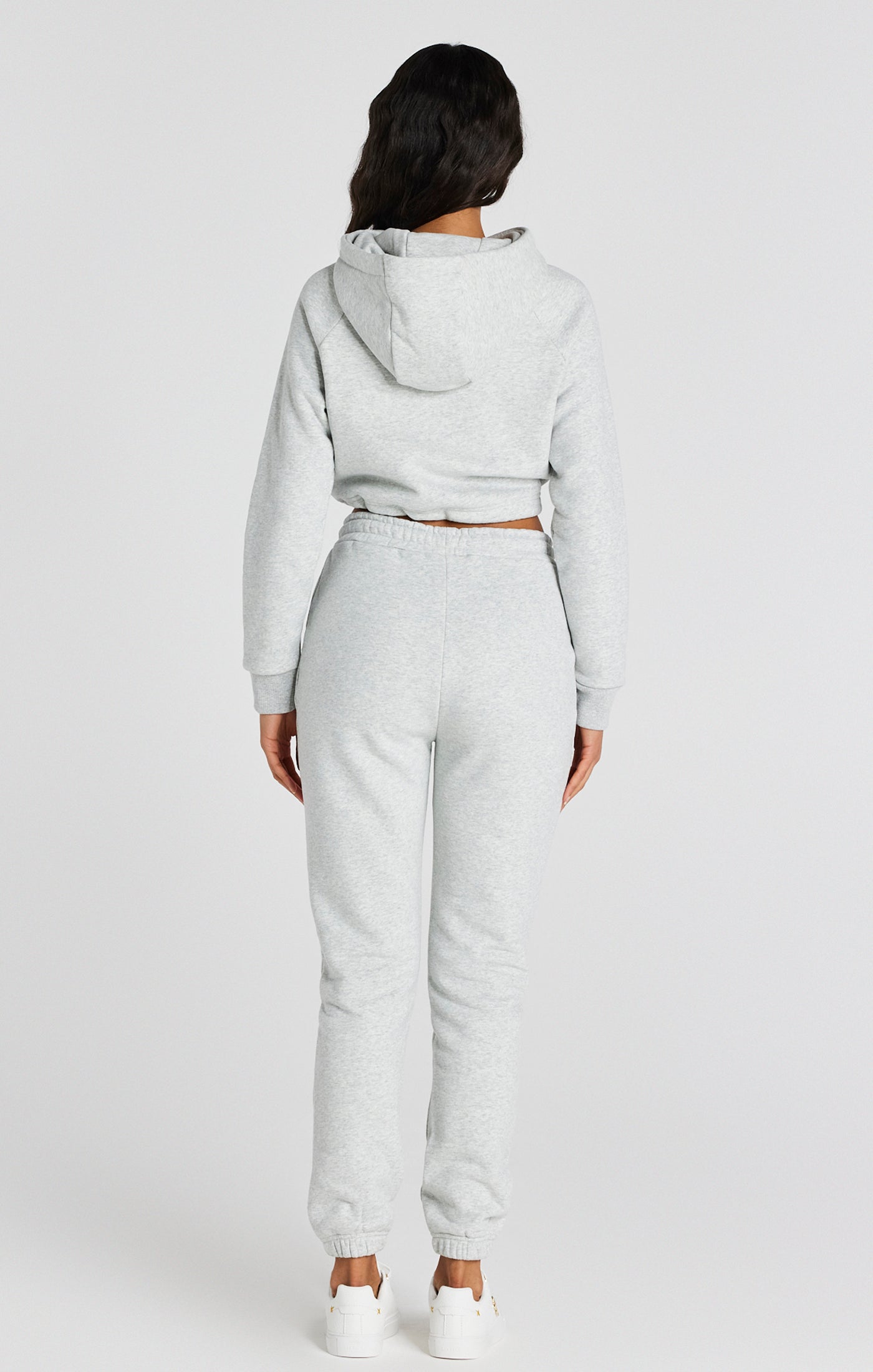 Load image into Gallery viewer, Grey Marl Signature Crop Hoodie (4)