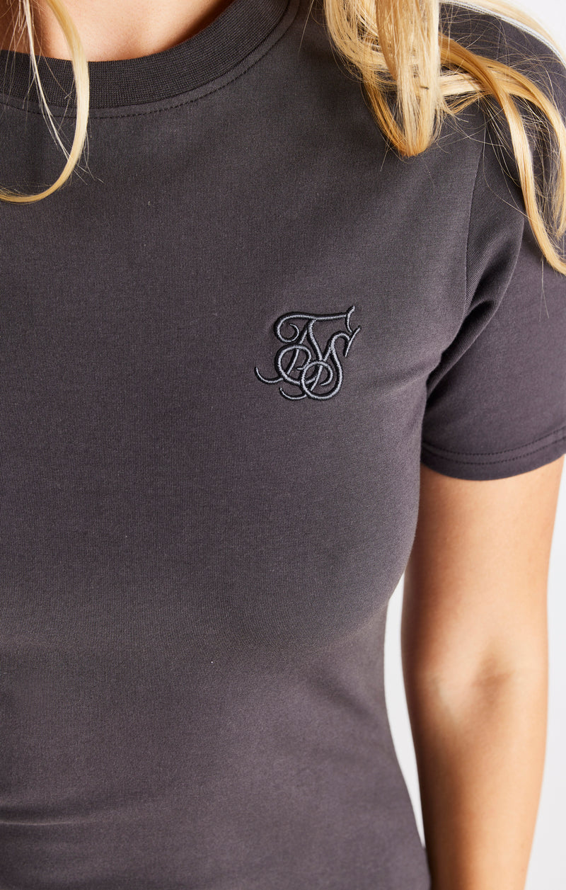 SikSilk Short Sleeve Taped Dress - Grey (1)