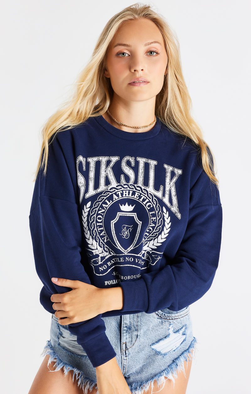 Navy Varsity Oversize Sweatshirt