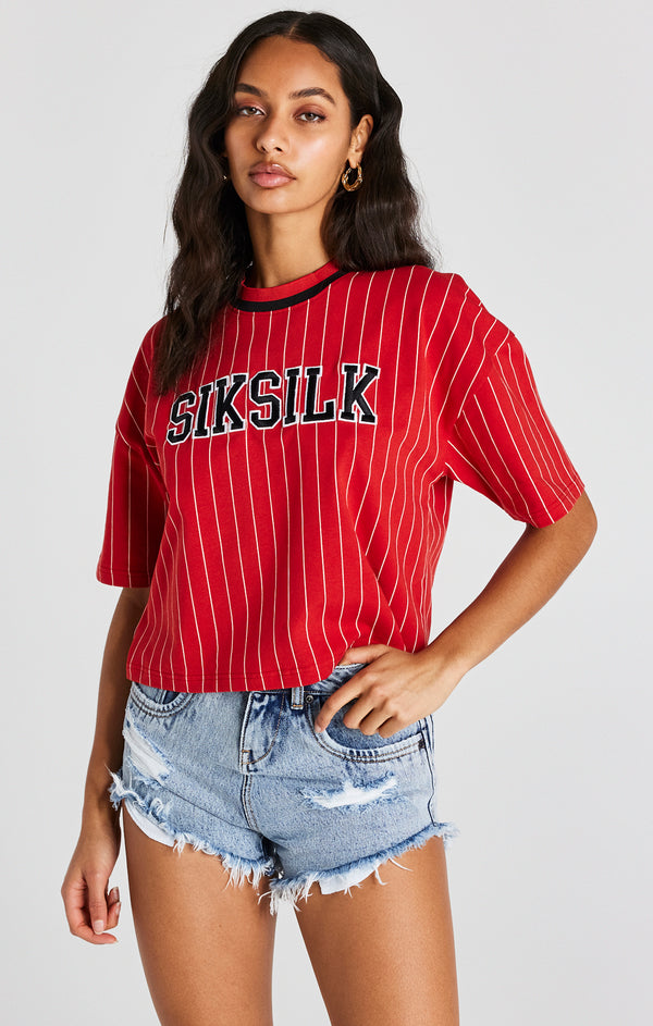 Red Baseball Stripe T-Shirt