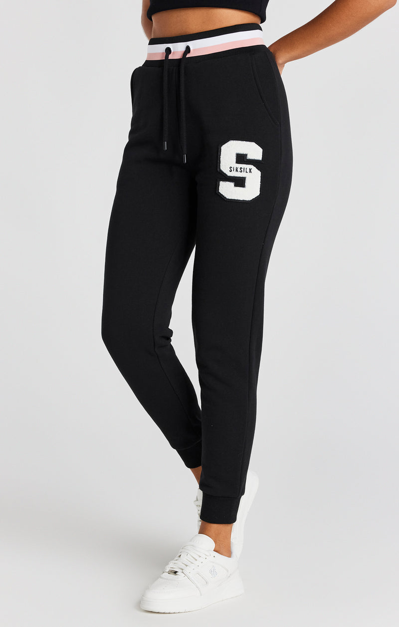 Black Varsity Logo Jogger