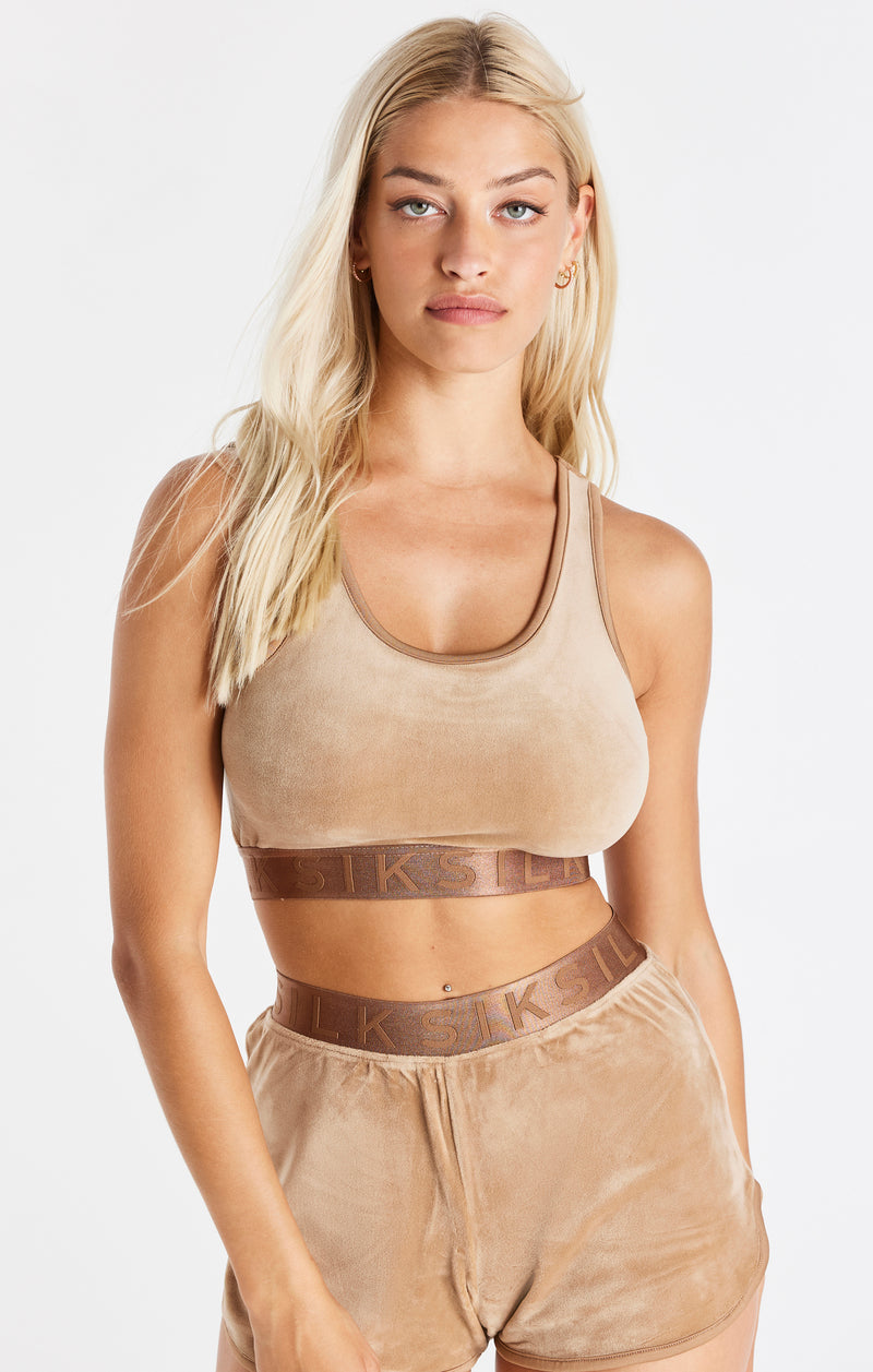 Gold Velour Square Neck Bralette