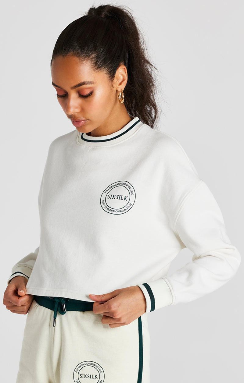 Ecru Crop Sweatshirt
