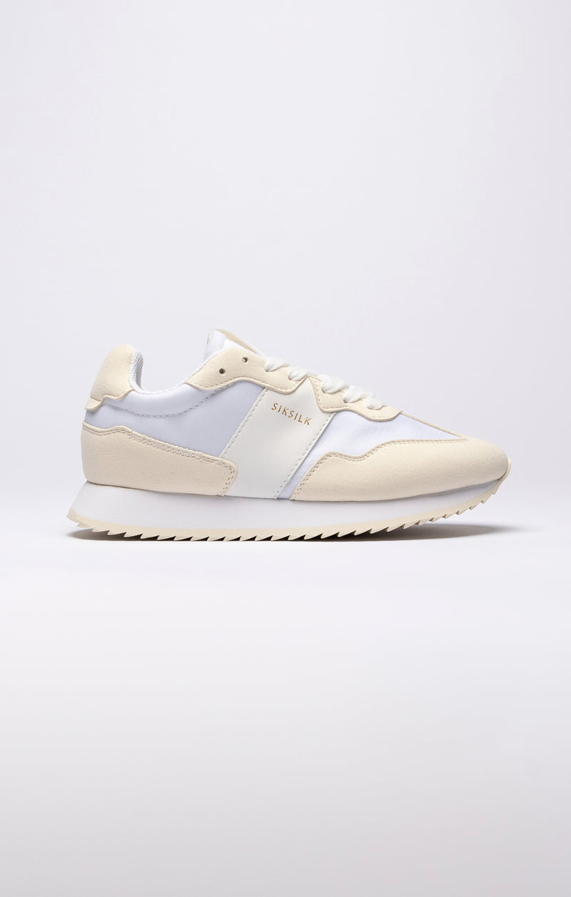 White Retro Running Trainer