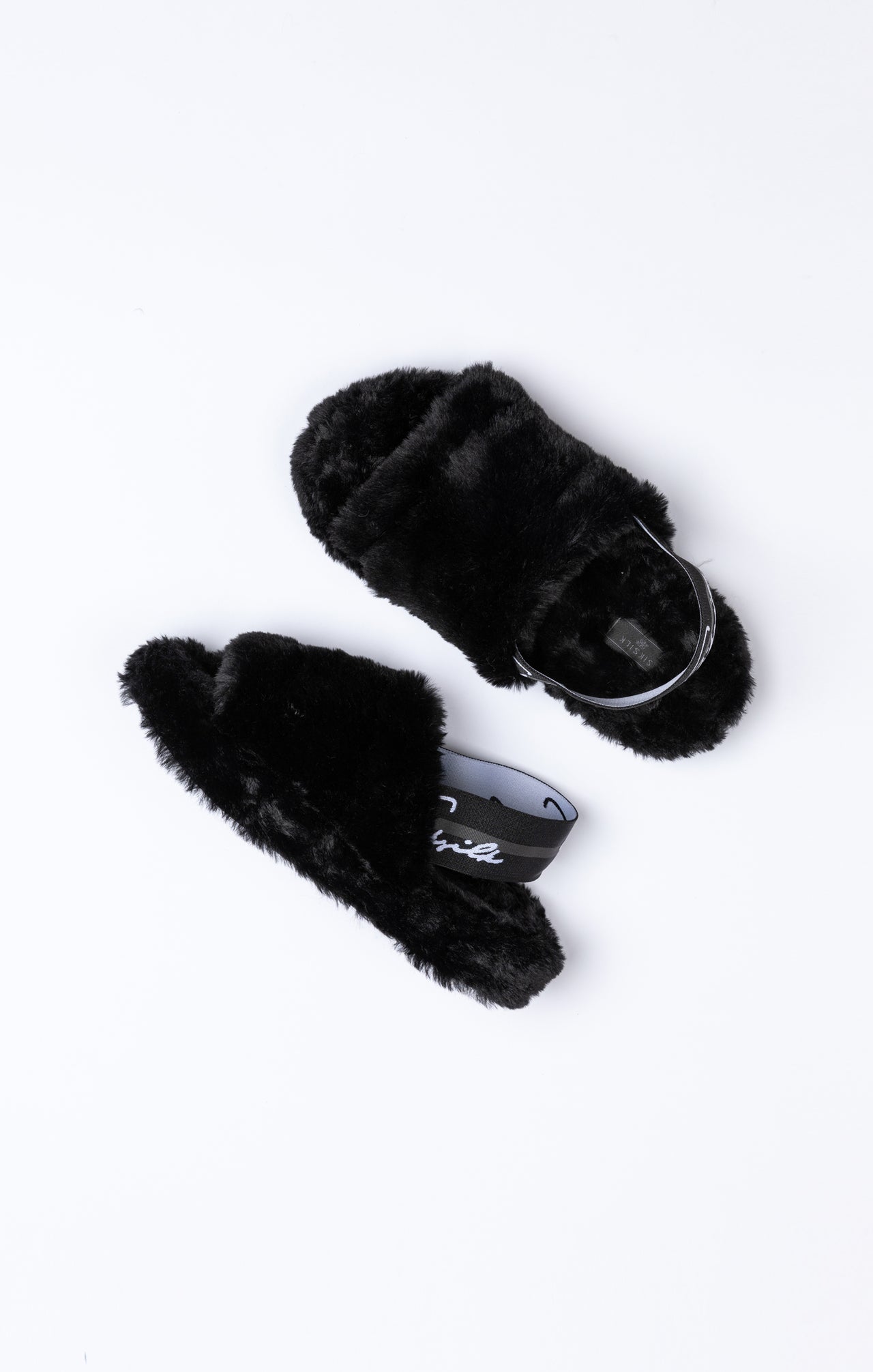 Black Fluffy Slide Slipper (5)