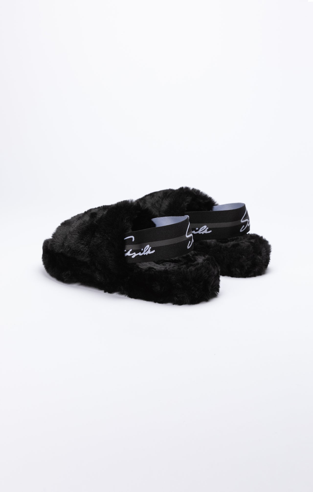 Black Fluffy Slide Slipper (2)