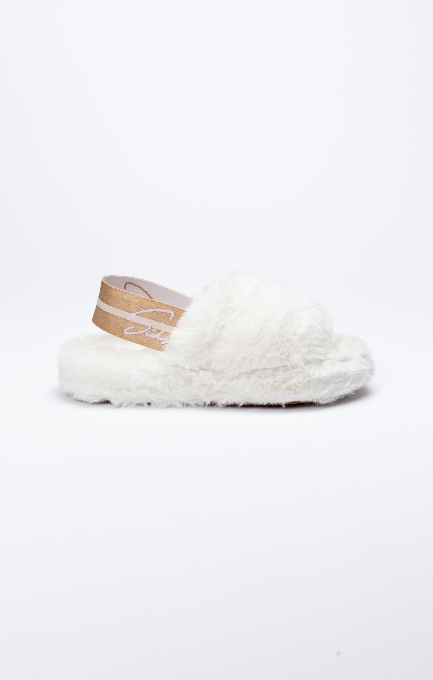 Load image into Gallery viewer, White Fluffy Slide Slipper