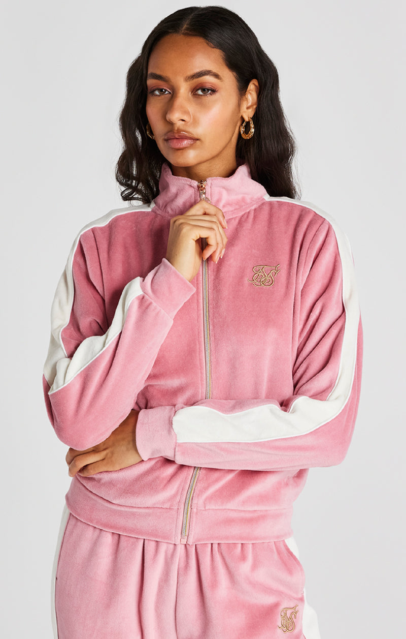 Pink Velour Track Top