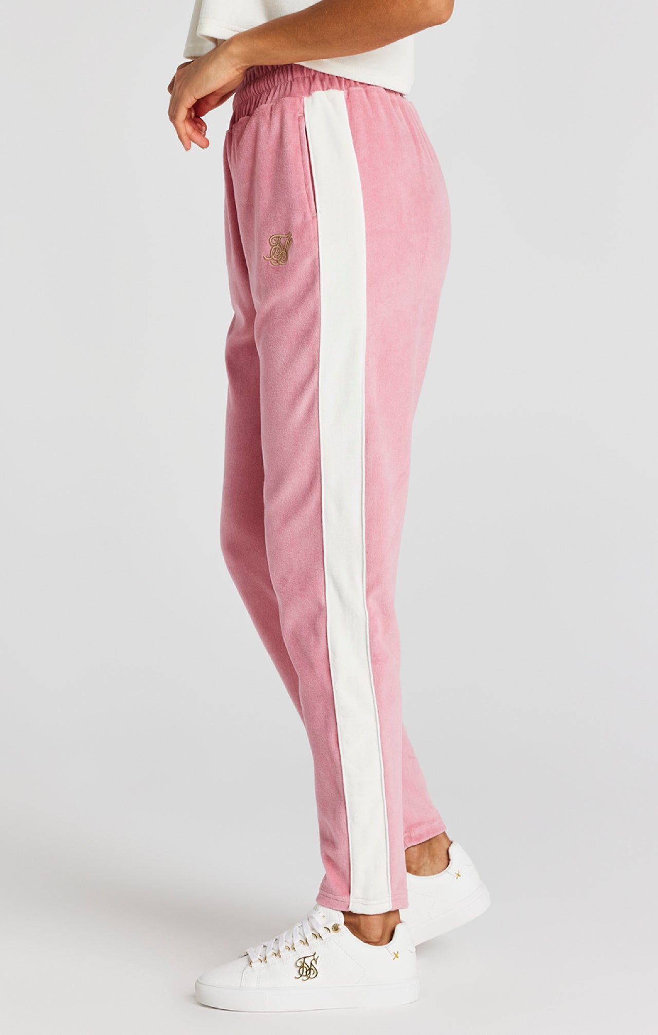 Pink Velour Track Pant (1)