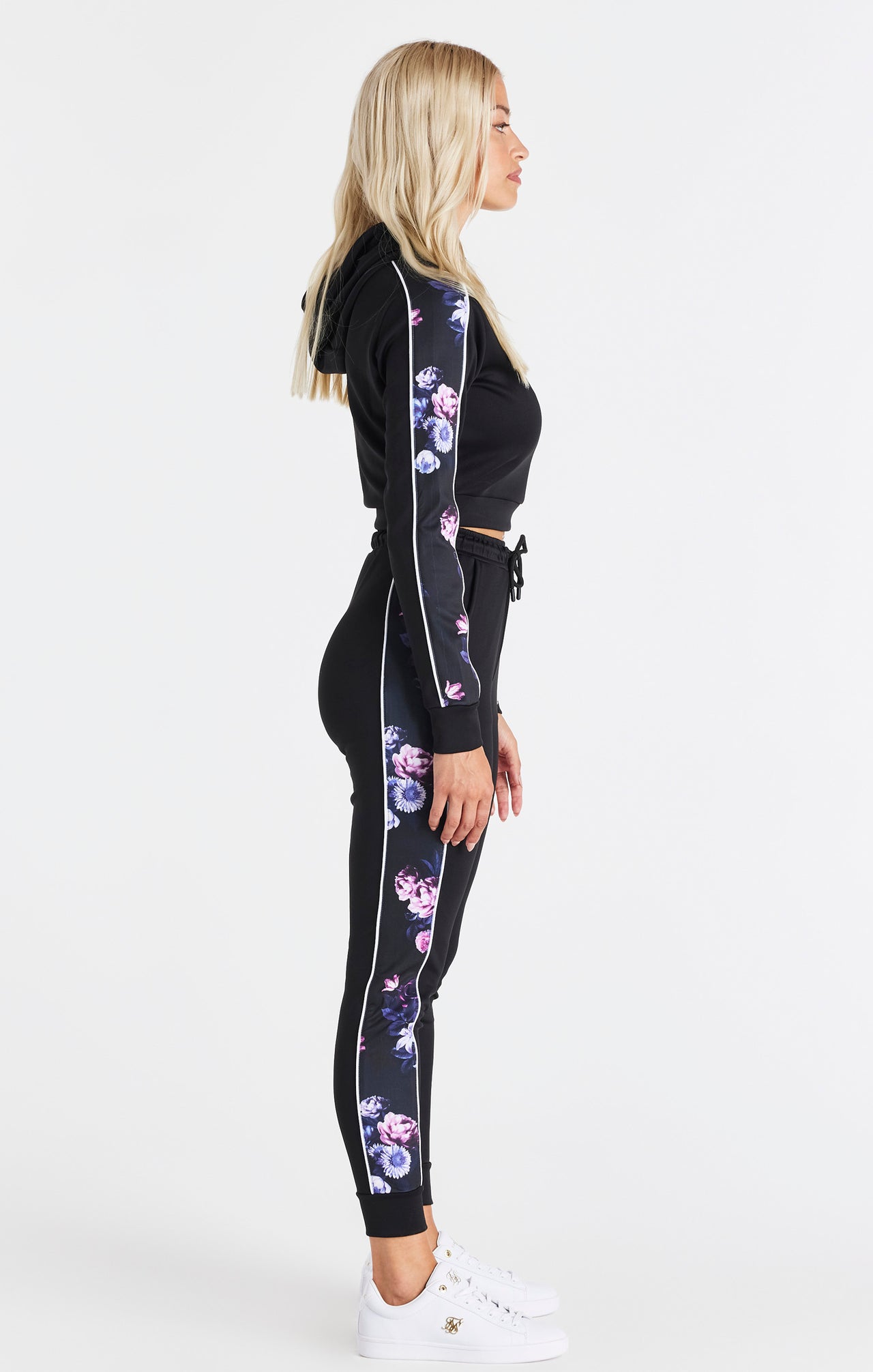 SikSilk Floral Luxe Track Pants - Black (5)