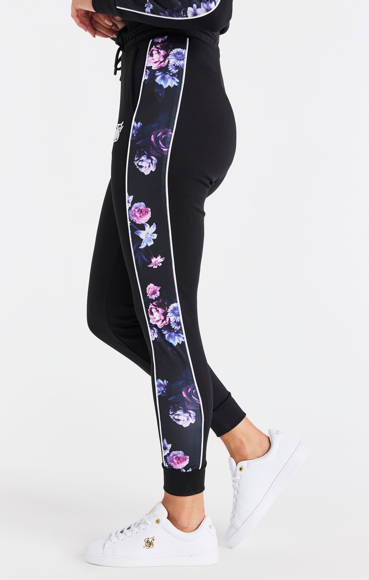 SikSilk Floral Luxe Track Pants - Black (1)