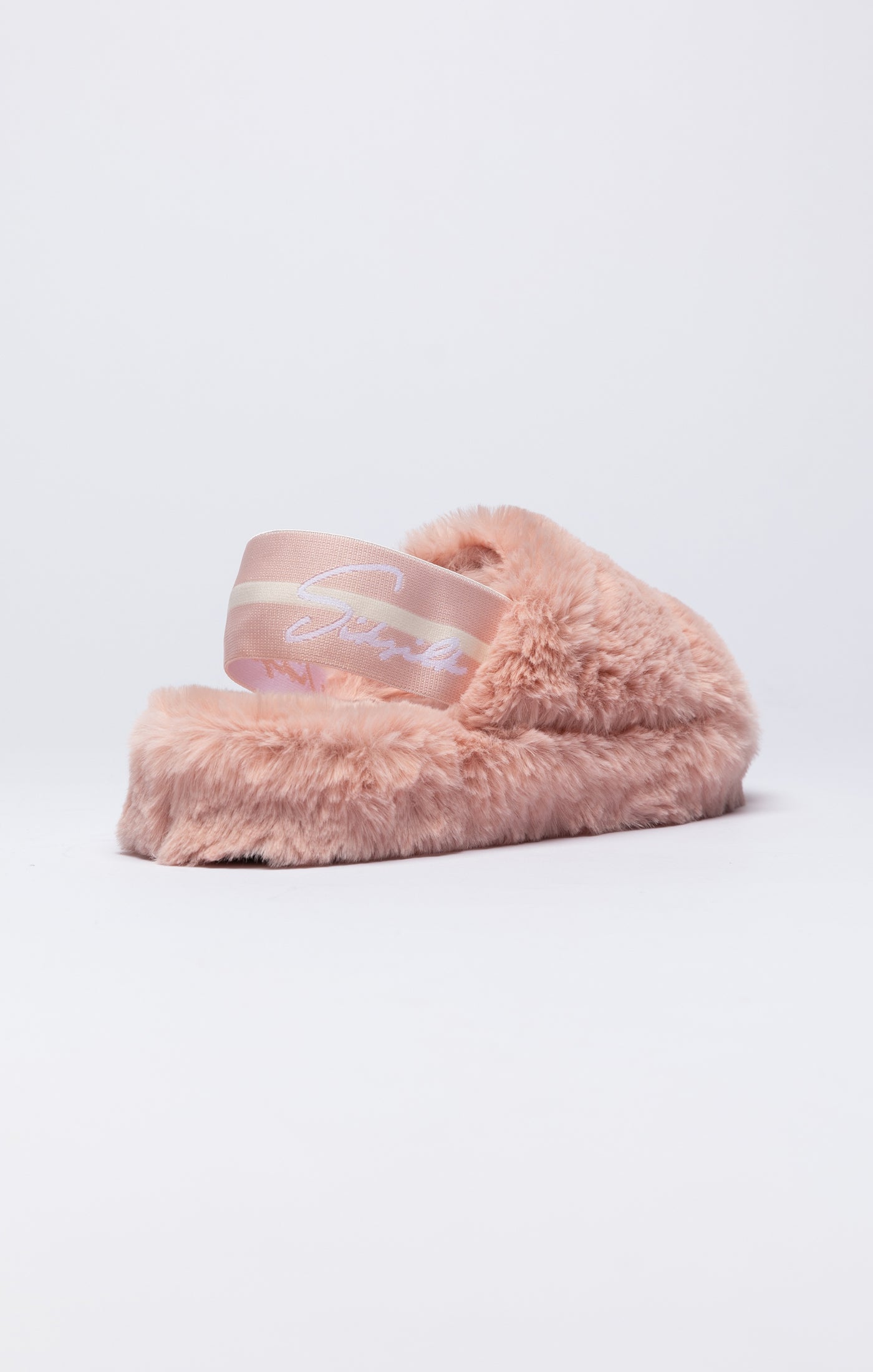 Light pink best sale fluffy slides