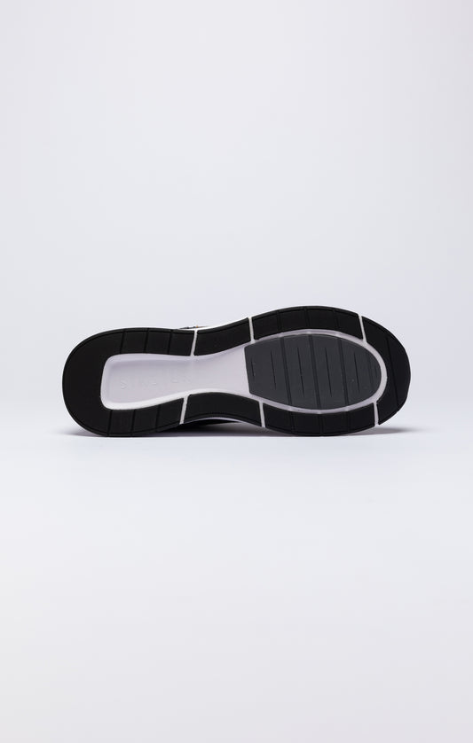 Black Mesh Running Trainer With Overlays