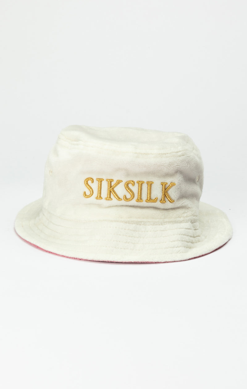 Ecru/Pink Reversible Bucket Hat
