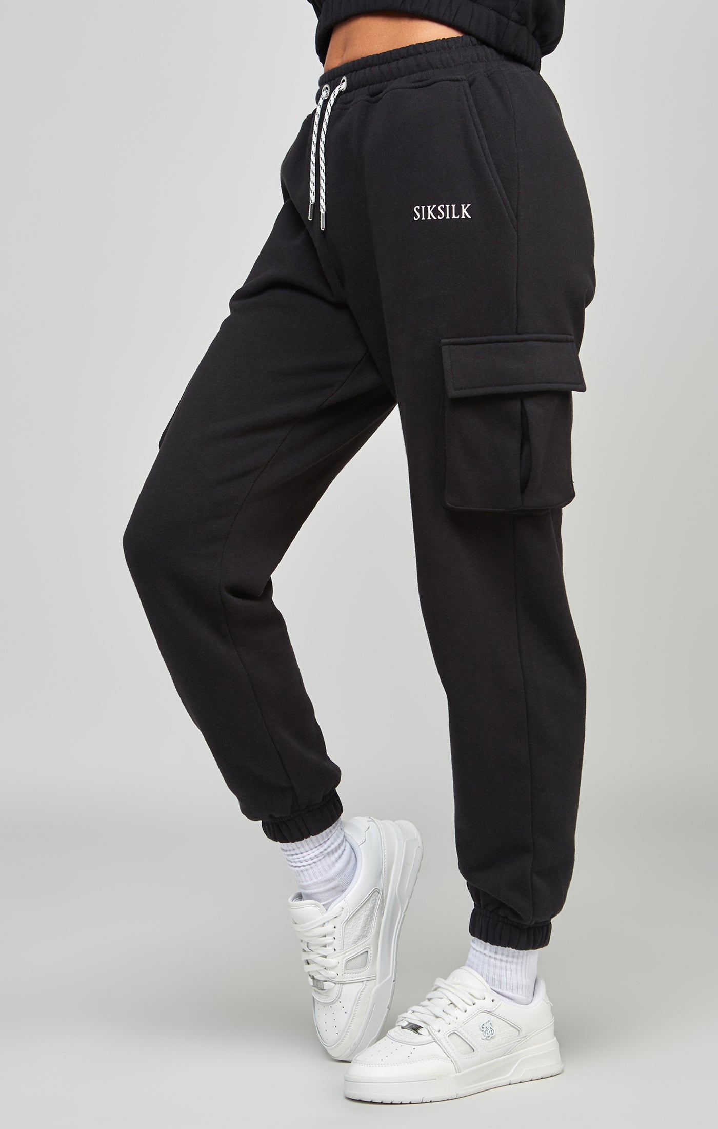 Womens black hot sale sik silk joggers