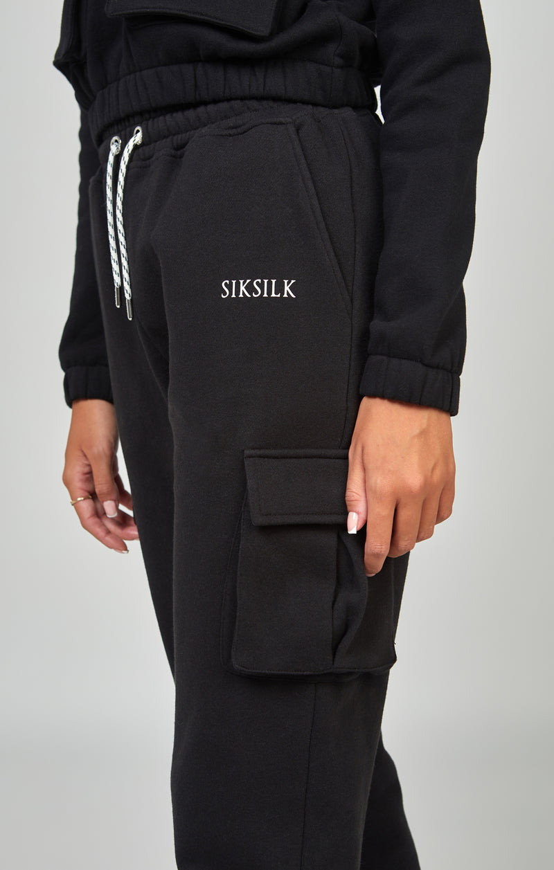 SikSilk Women's Black Cargo Pocket Jogger