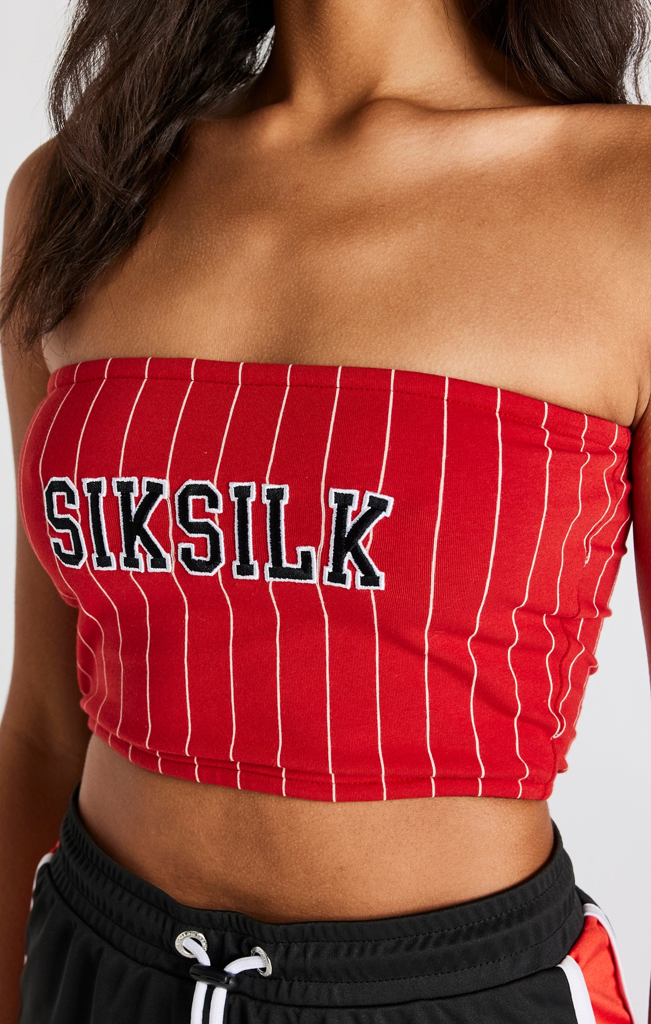 Red Pinstripe Bandeau Top (1)