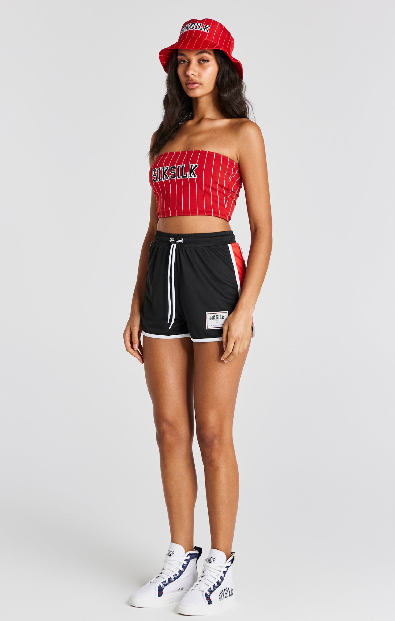 Red Pinstripe Bandeau Top (2)
