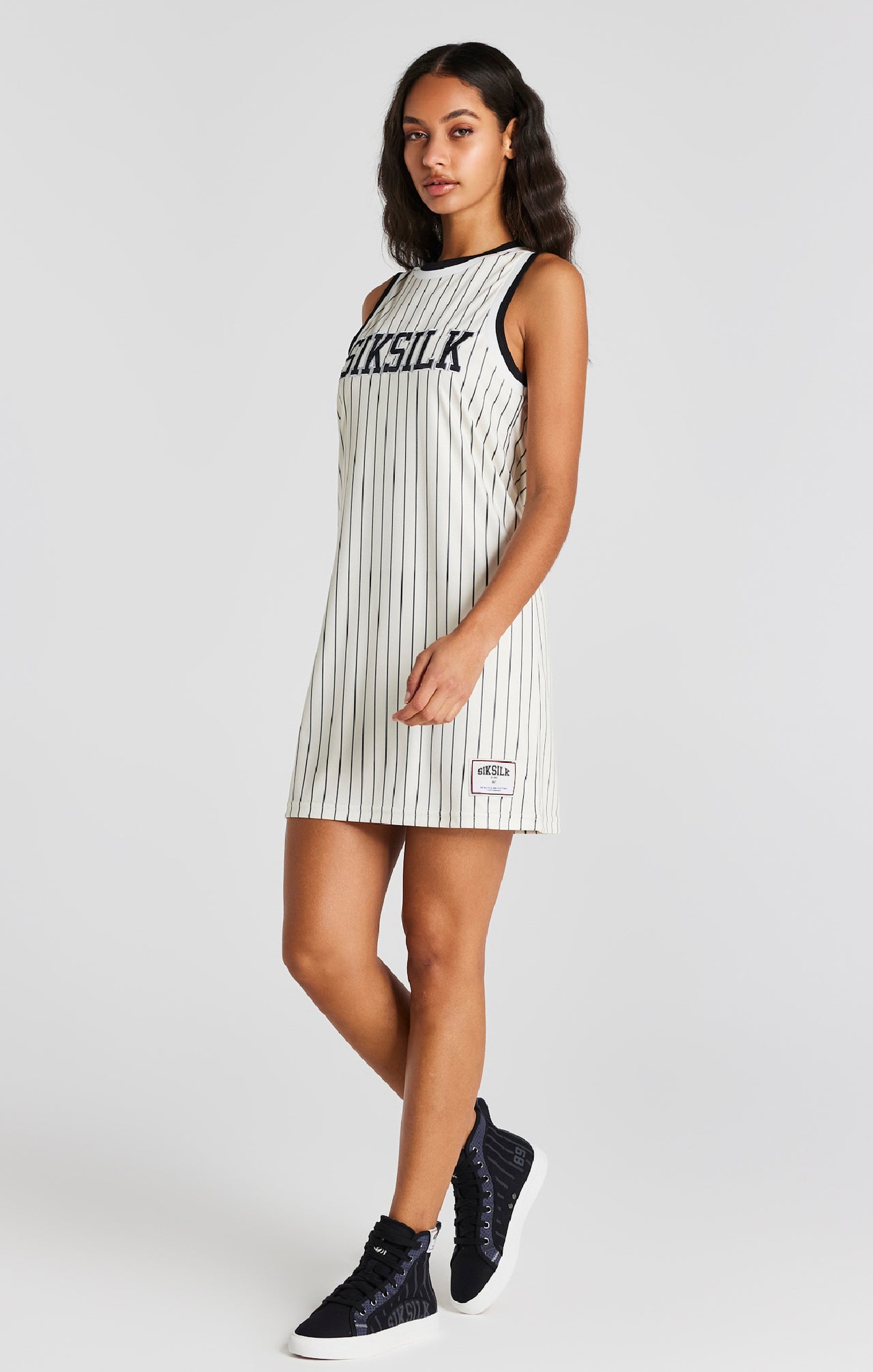 Ecru Basketball Pinstripe Dress (3)