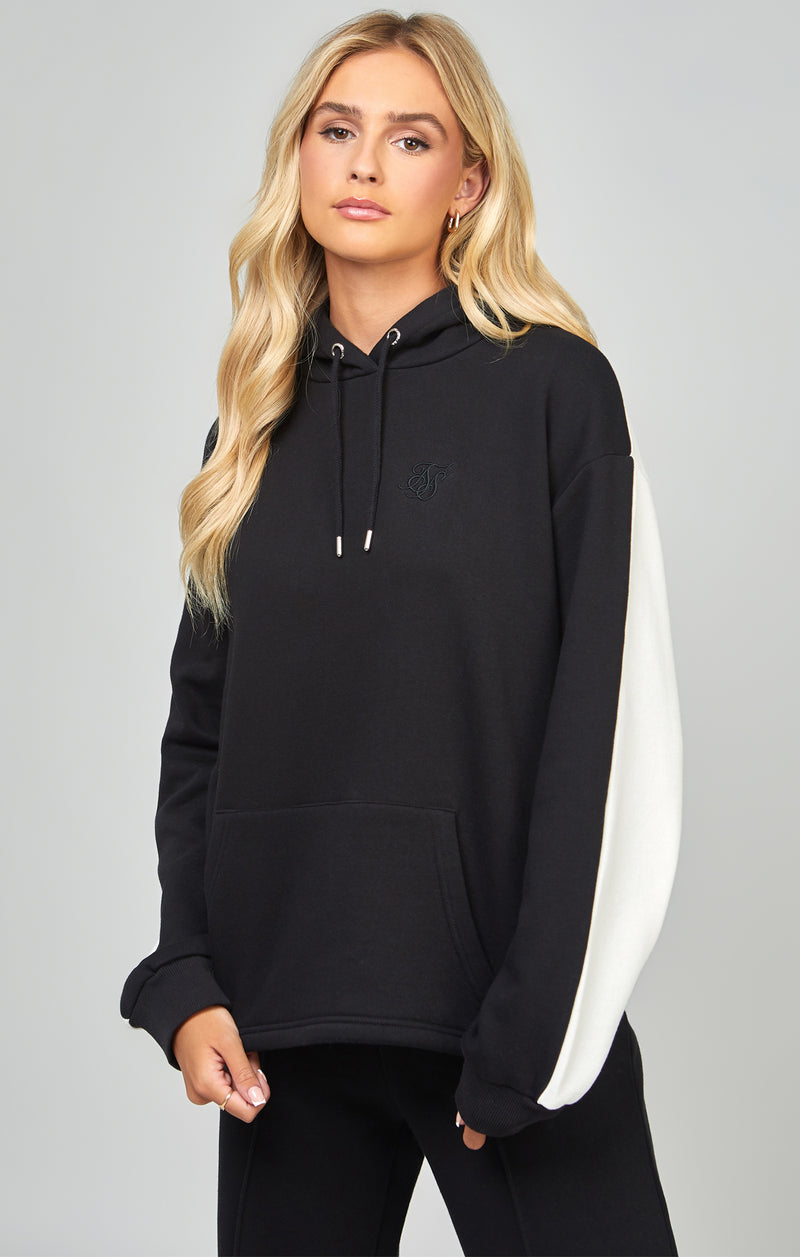 Black Contrast Oversized Overhead Hoodie