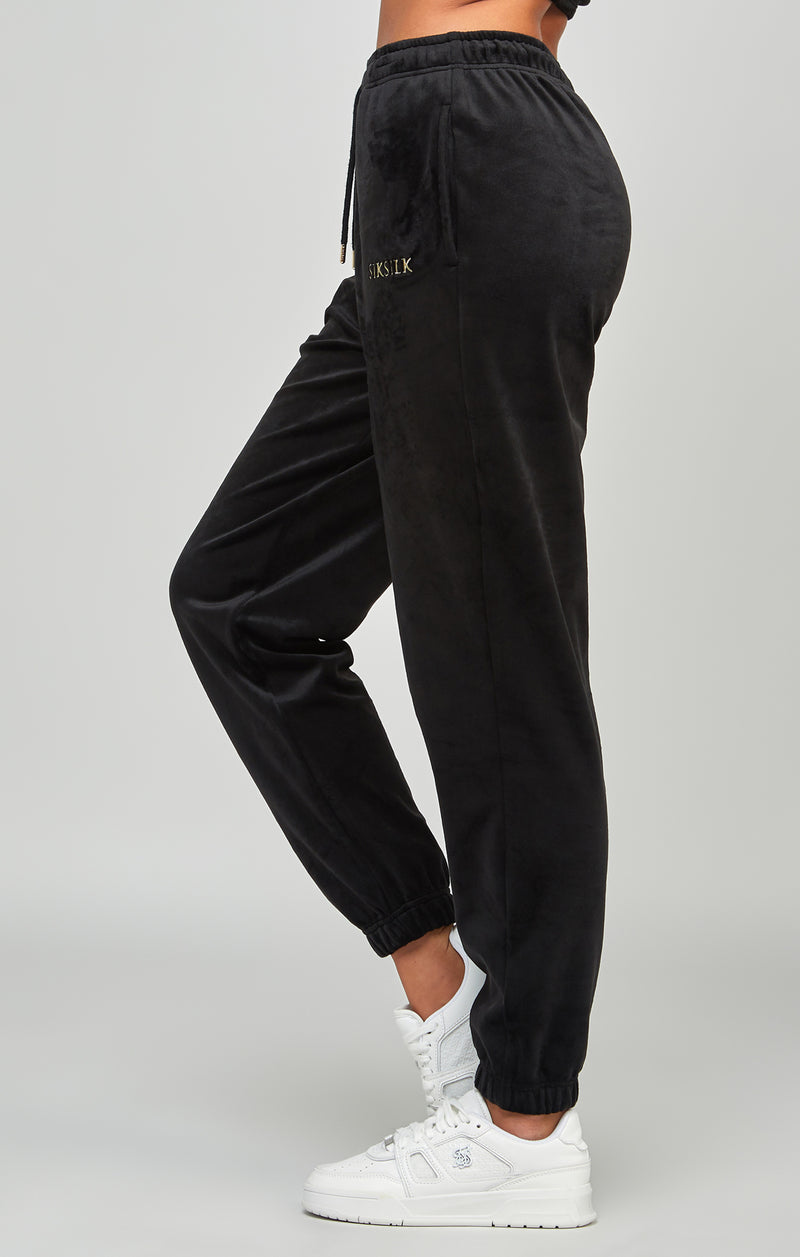 Black Velour Joggers (1)