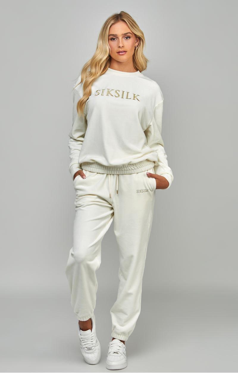 Ecru Velour Oversized Sweatshirt (1)