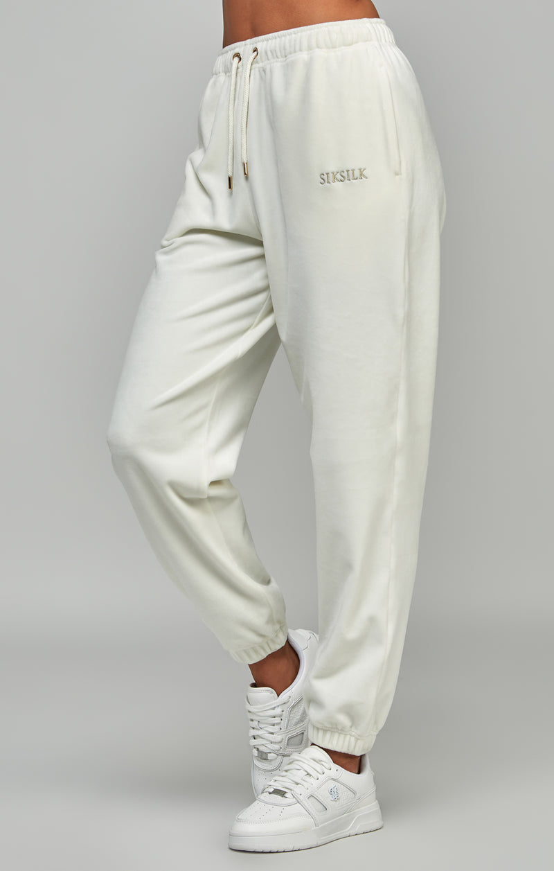 Ecru Velour Joggers