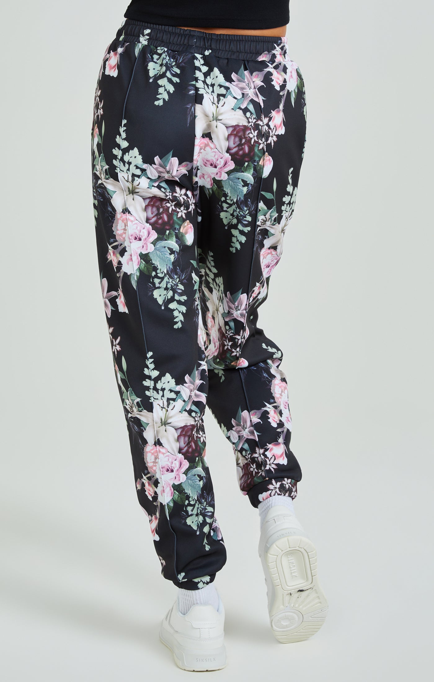 Load image into Gallery viewer, Black Floral Print Oversized Joggers (3)