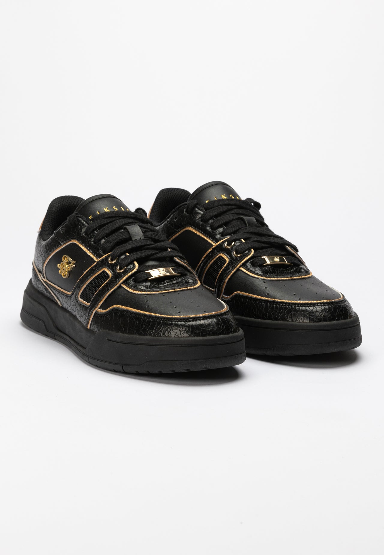 Black And Gold Trimmed Low Top Court Trainer (3)