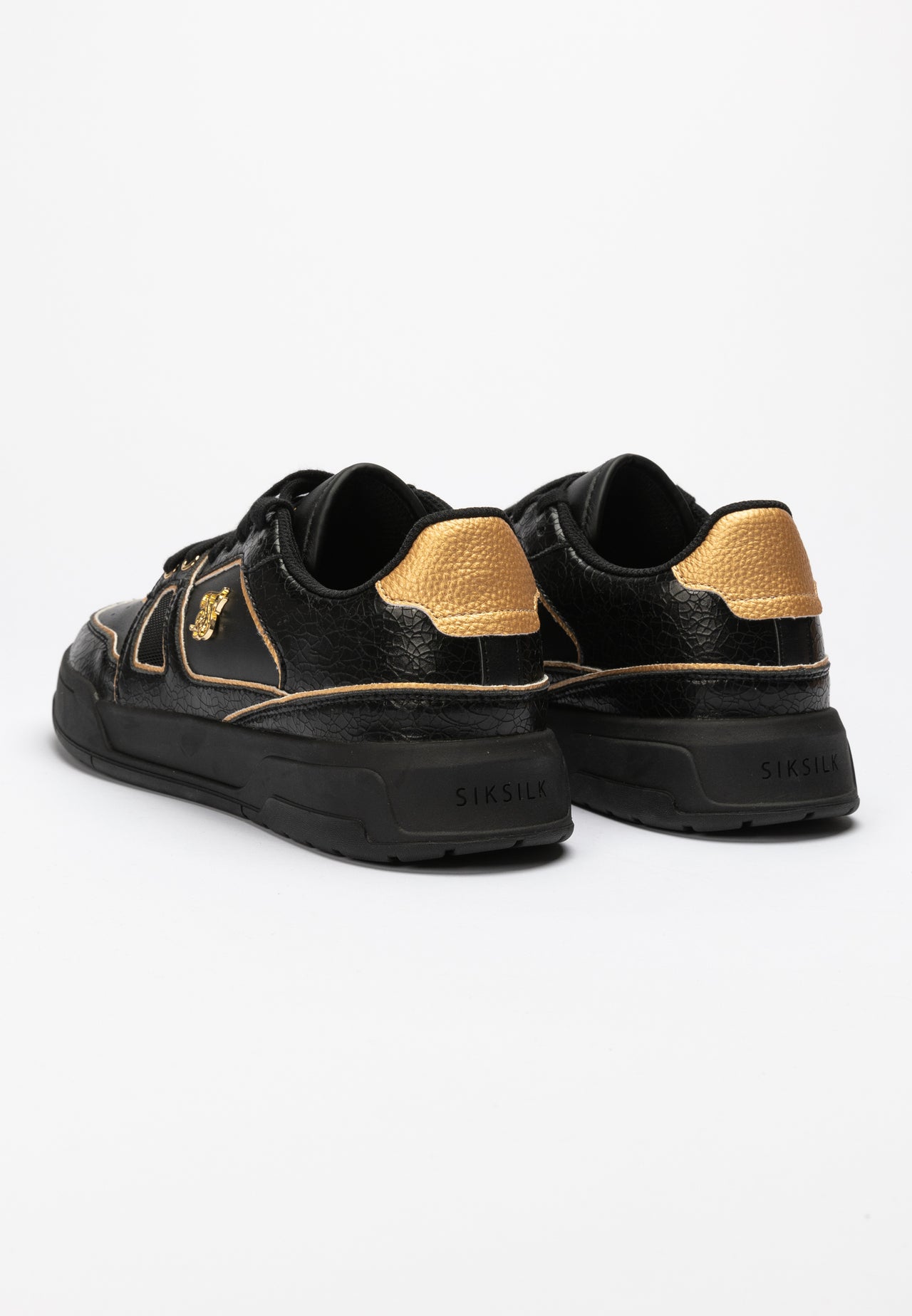 Black And Gold Trimmed Low Top Court Trainer (4)
