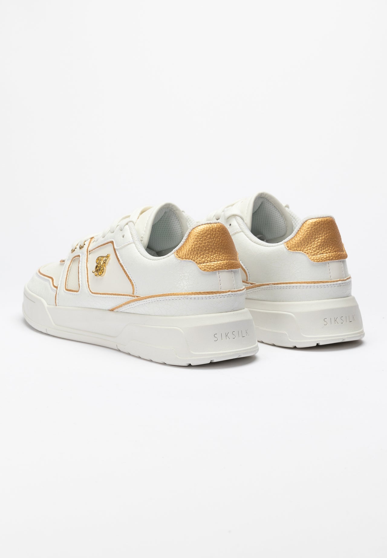White And Gold Trimmed Low Top Court Trainer (4)