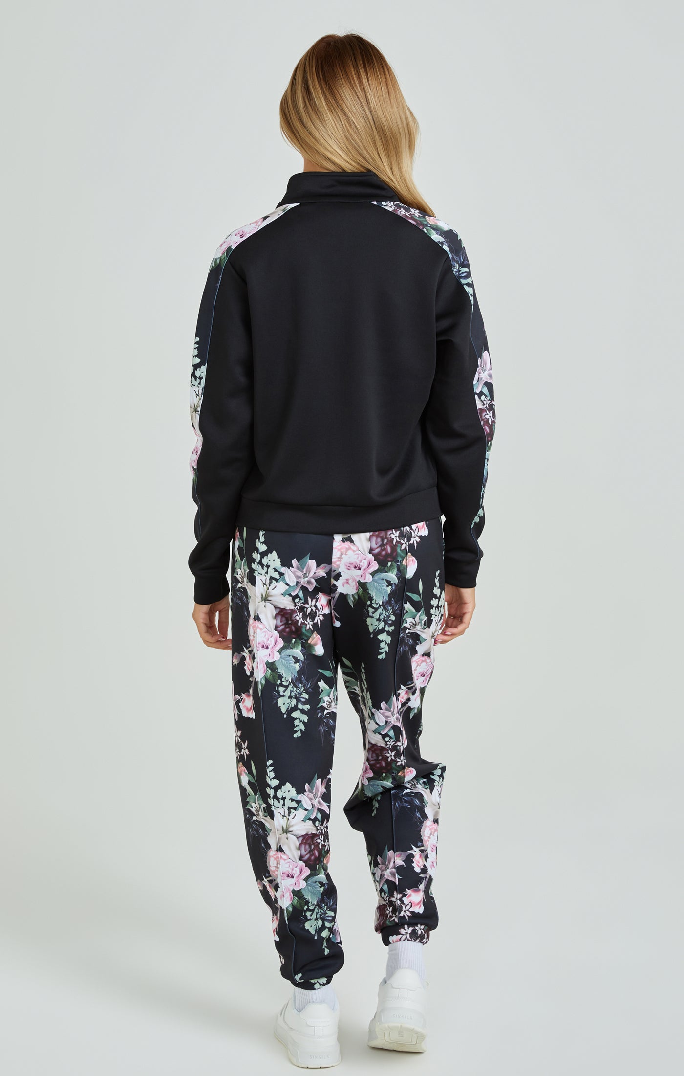 Load image into Gallery viewer, Black Floral Print Track Top (4)