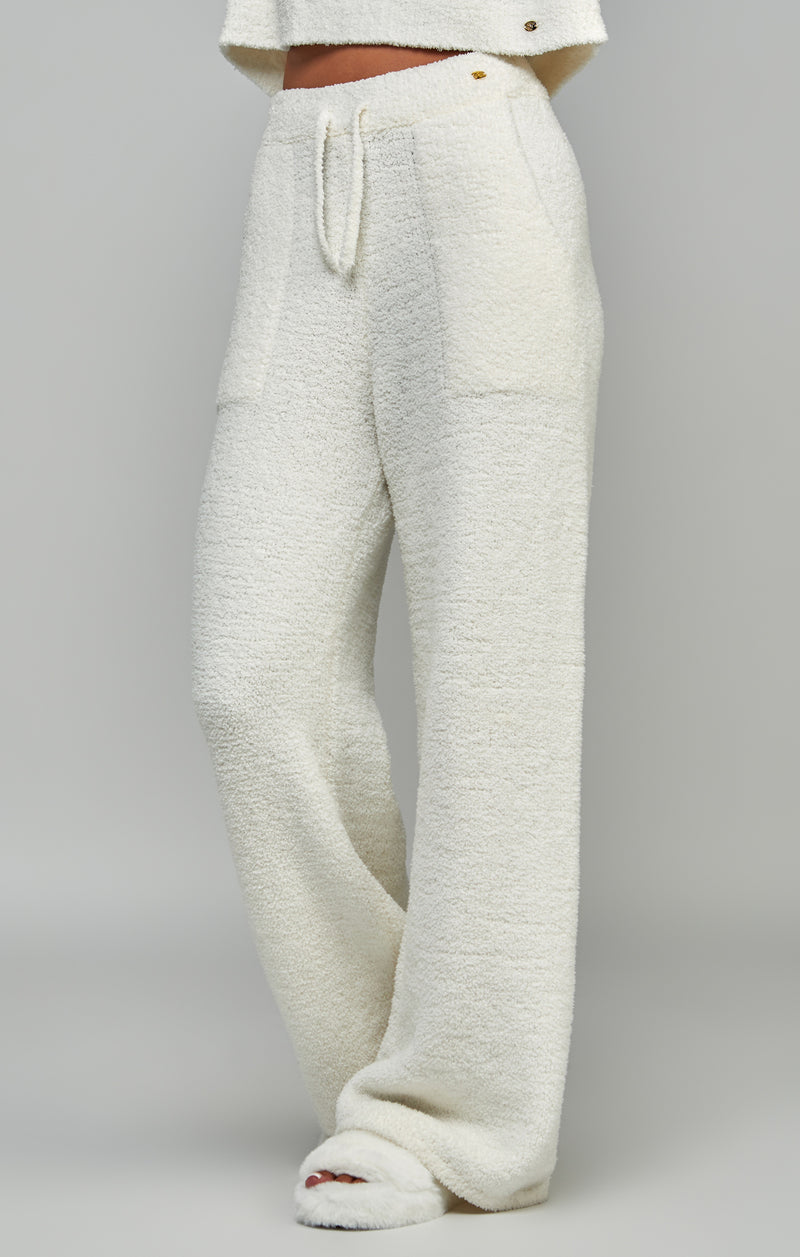 Ecru Wide Leg Lounge Pant