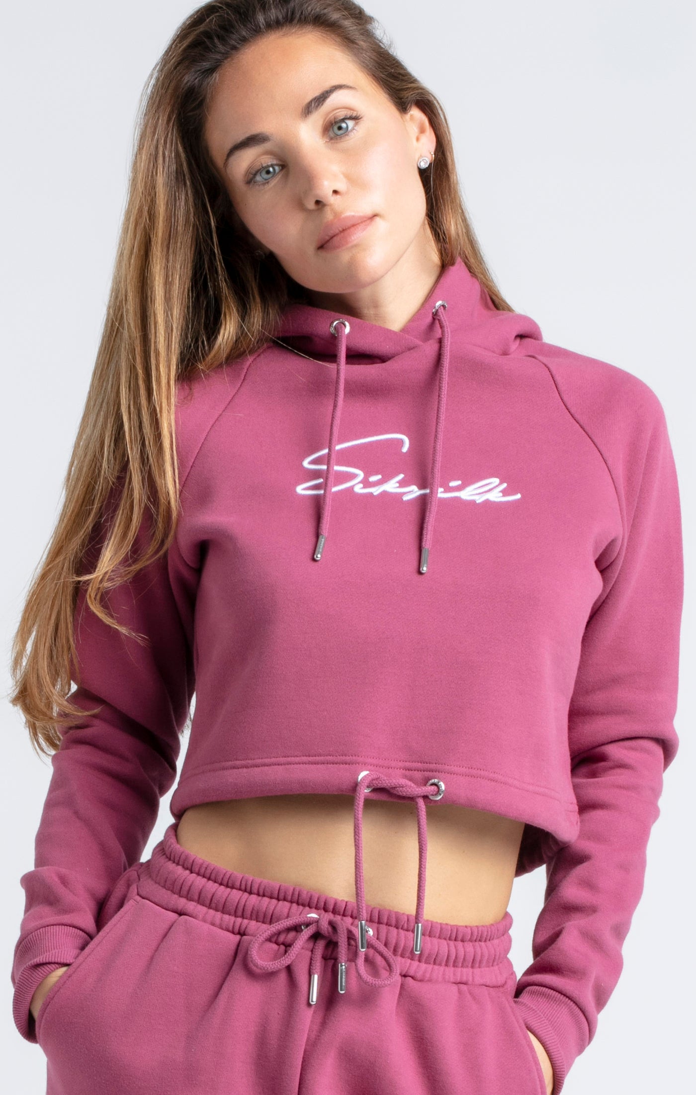 Load image into Gallery viewer, Pink Signature Crop Hoodie