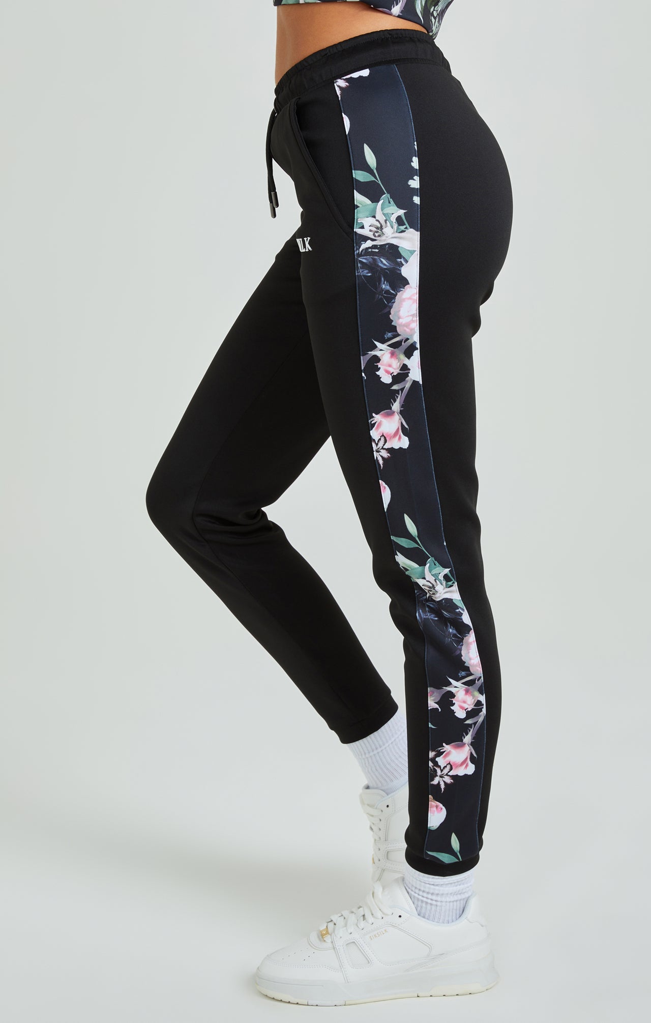 Black Floral Print Track Pant (2)