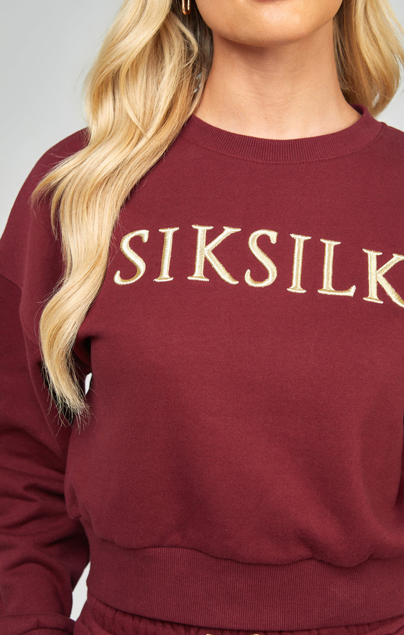 Burgundy Oversized Crop Sweatshirt (1)